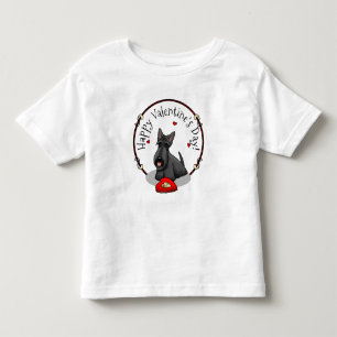 Alla hjärtans dag (röd) Scottie Hund (svart) Cute T Shirt