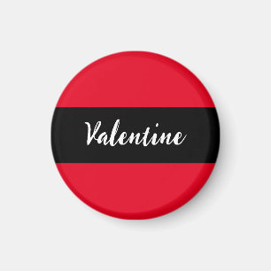 Alla hjärtans dag röd svart elegant skrift magnet