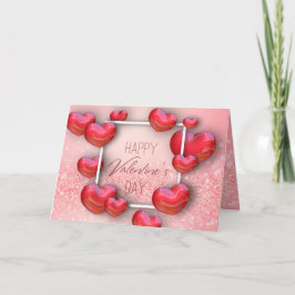 Alla hjärtans dag Röda Hearts Glitter-hälsningskor Helgkort