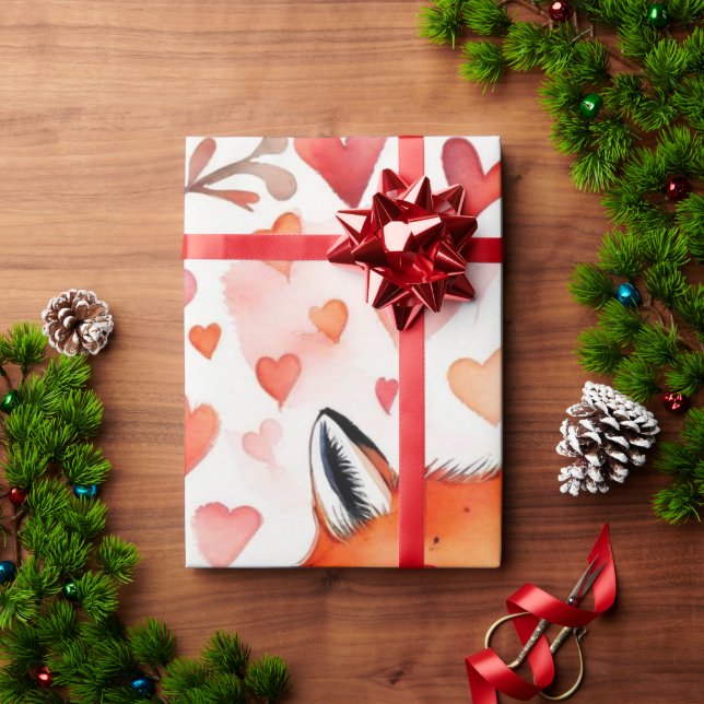 Alla hjärtans dag, röda hjärtan Svällande Pappra Presentpapper (Julgåva)