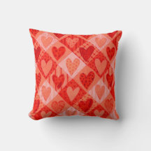 Alla hjärtans dag - Röda och Rosa Patchwork Hearts