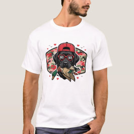 Alla hjärtans dag Rolig jakt hund med anka T Shirt