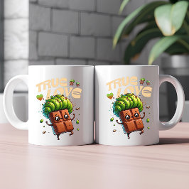 Alla hjärtans dag, rolig kawaii pistaschchoklad kaffemugg