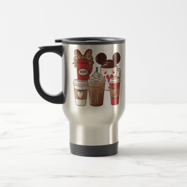 Alla hjärtans dag Rolig Latte Kaffeälskare  Resemugg (Vänster)