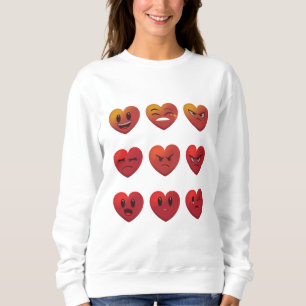 Alla hjärtans dag roliga ansikten hjärtan roligt t shirt