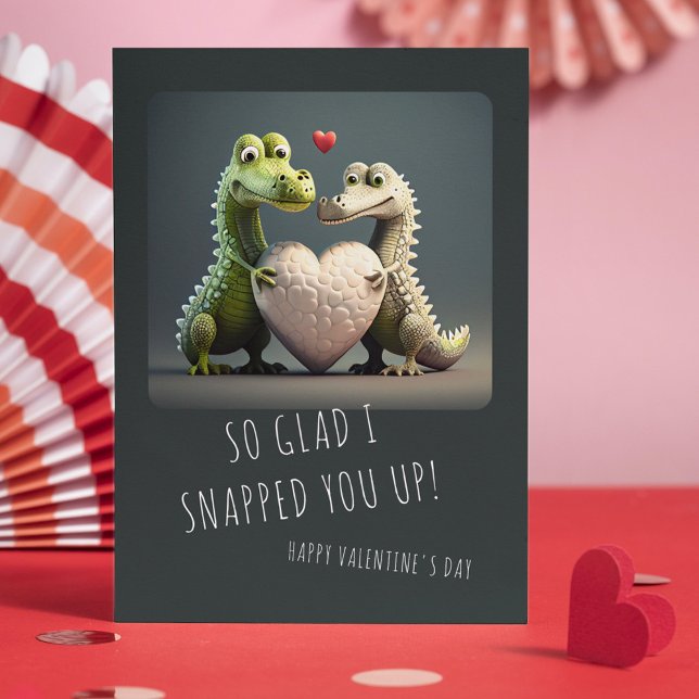 Alla hjärtans dag Roligt Alligator Krokodil Par Kort (Skapare uppladdad)