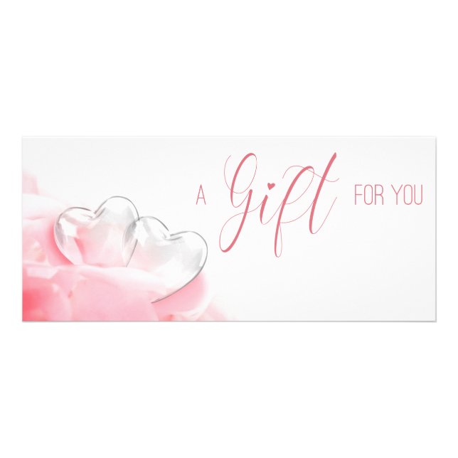 Alla hjärtans dag - Romantic Glass Heart Gift Card Reklamkort (Framsidan)