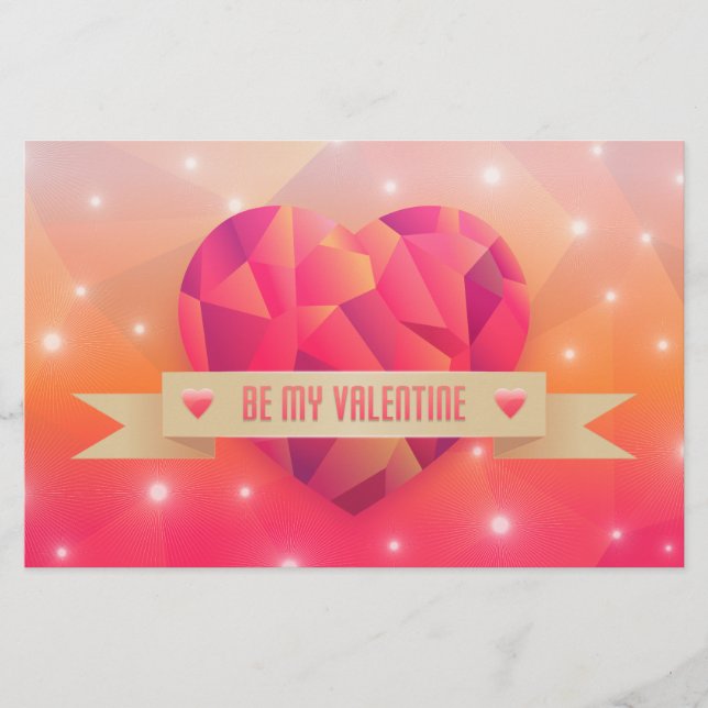 Alla hjärtans dag Romantic Kärlek Modern Brevpapper (Framsida)