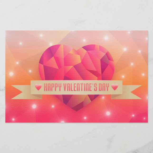 Alla hjärtans dag Romantic Kärlek Modern Brevpapper (Framsida)