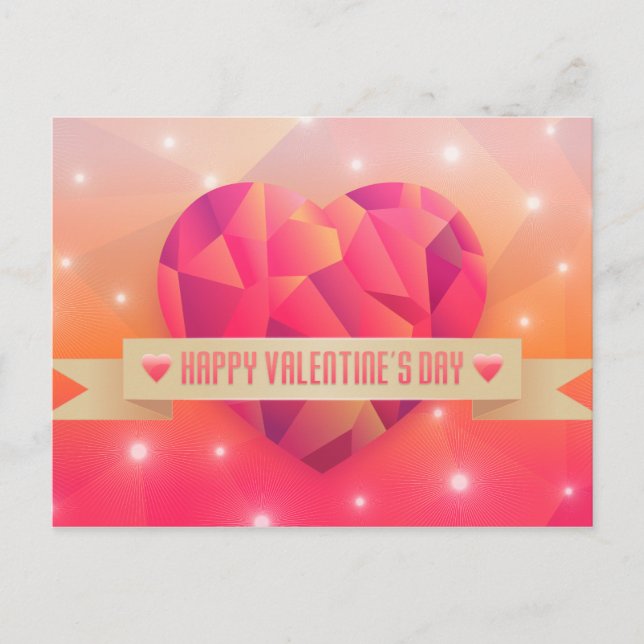 Alla hjärtans dag Romantic Kärlek Modern Helg Vykort (Framsida)