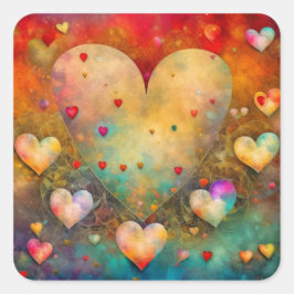 Alla hjärtans dag Romantic Keepie Fyrkantigt Klistermärke