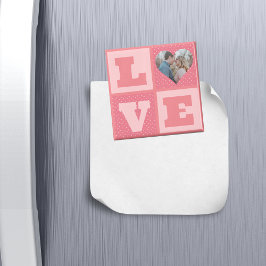 Alla hjärtans dag Romantic Rosa Kärlek Heart Photo Magnet