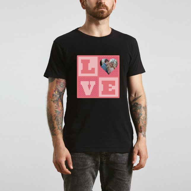 Alla hjärtans dag Romantic Rosa Kärlek Heart Photo T Shirt (Skapare uppladdad)