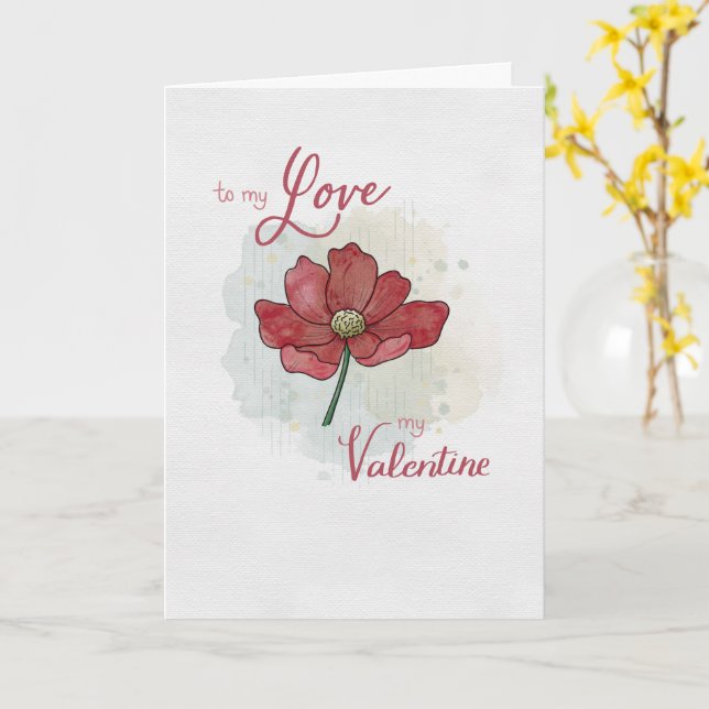 Alla hjärtans dag Romantic till min Kärlek, min Va Kort (Gul blomma)