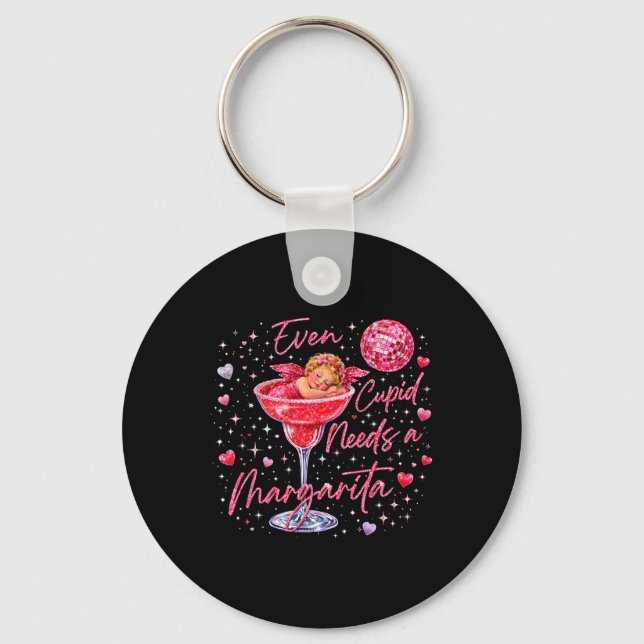 Alla hjärtans dag Romantisk Även Cupid Behöver Mar Nyckelring (Framsida)