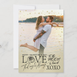 Alla hjärtans dag Romantisk Guld Julkort