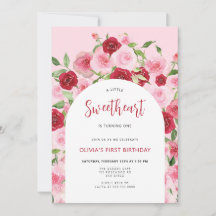 Alla hjärtans dag Rosa Blommigt Arch Birthday