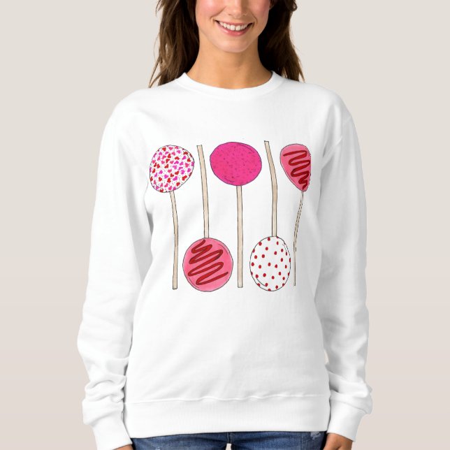 Alla hjärtans dag Rosa Cake Pops Bakery Sweet Tee Shirt (Framsida)