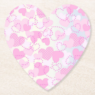 Alla hjärtans dag Rosa Hearts Background-38923 Underlägg Papper