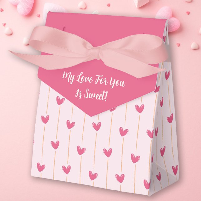 Alla hjärtans dag Rosa Hearts Favor Box Presentaskar (Skapare uppladdad)