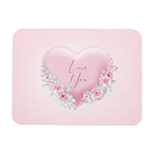 Alla hjärtans dag Rosa Hjärtat Magnet