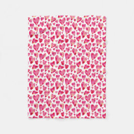 Alla hjärtans dag Rosa Kärlek Hjärtat Fleecefilt