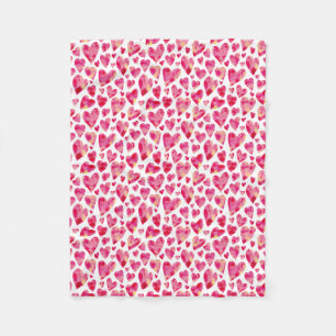 Alla hjärtans dag Rosa Kärlek Hjärtat Fleecefilt