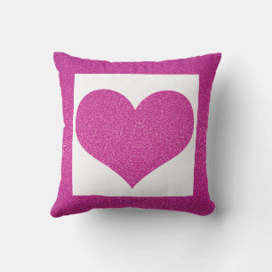 Alla hjärtans dag Rosa Lila Glitter Hjärtformad Sö Kudde