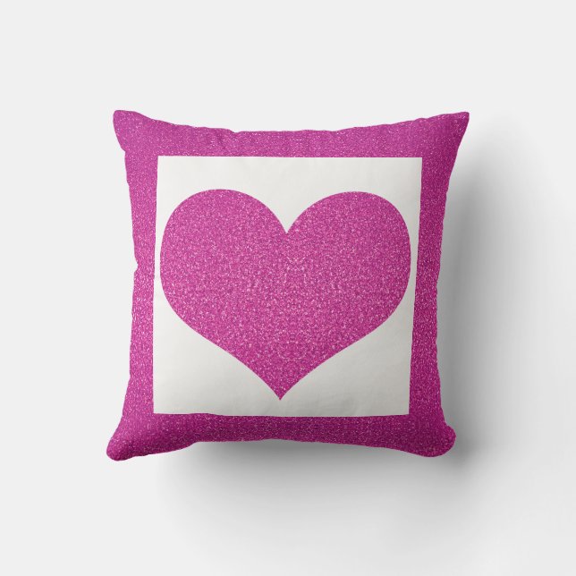 Alla hjärtans dag Rosa Lila Glitter Hjärtformad Sö Kudde (Baksida)