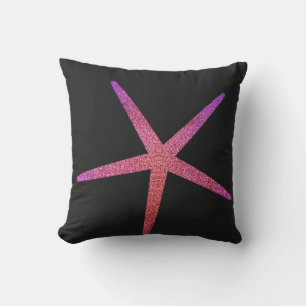 Alla hjärtans dag Rosa Lila Glitter Sjöstjärna Pre Kudde