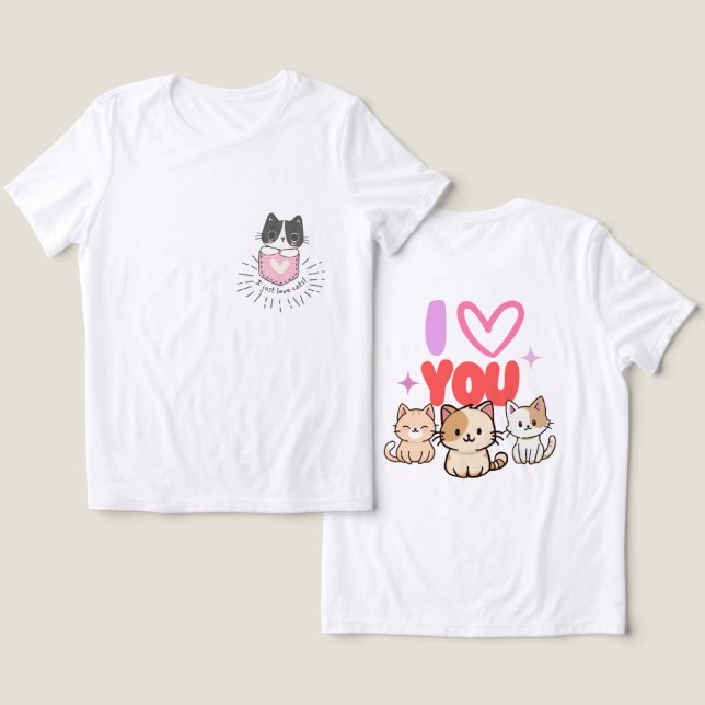alla hjärtans dag,rosa och rött,röda hjärtan,valbi t shirt (Design fram och bak)