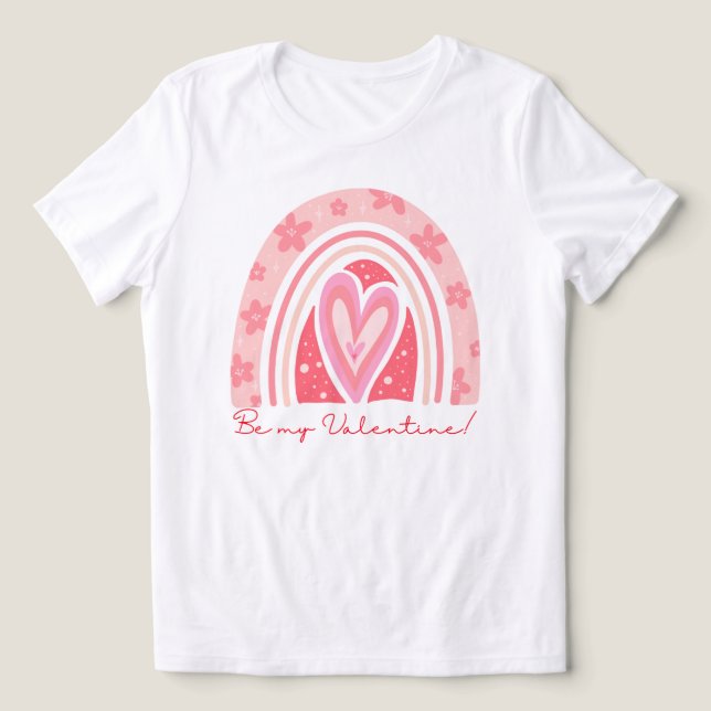 alla hjärtans dag,rosa och rött,röda hjärtan,valbi t shirt (Design Framsida)