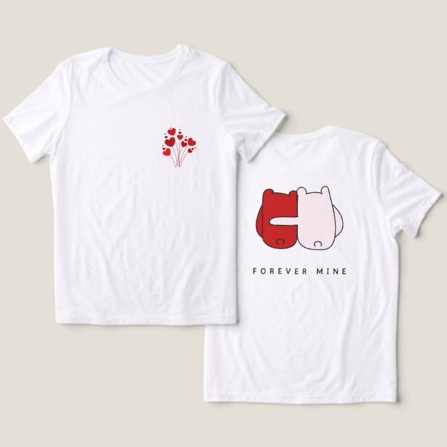 alla hjärtans dag,rosa och rött,röda hjärtan,valbi t shirt (Design fram och bak)