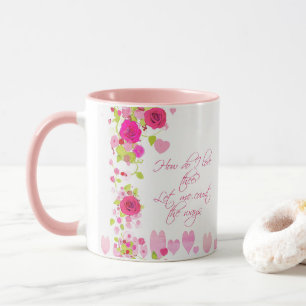 Alla hjärtans dag Rosa Rosor Romantisk Älskling Ko Mugg