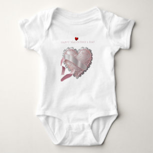 Alla hjärtans dag Rosa Snöre Heart Satin Ribbon T Shirt
