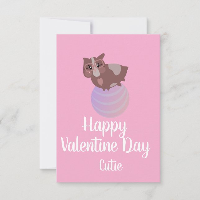 Alla hjärtans dag Rosa söt hamster  Kort (Framsida)
