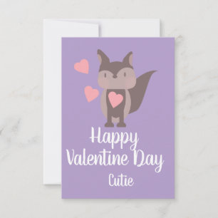 Alla hjärtans dag Rosa Söt räv Kort