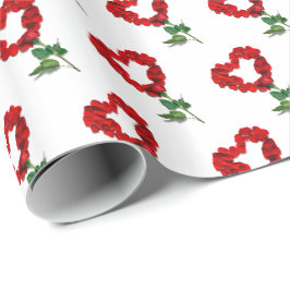 Alla hjärtans dag Rosbladspapper Presentpapper