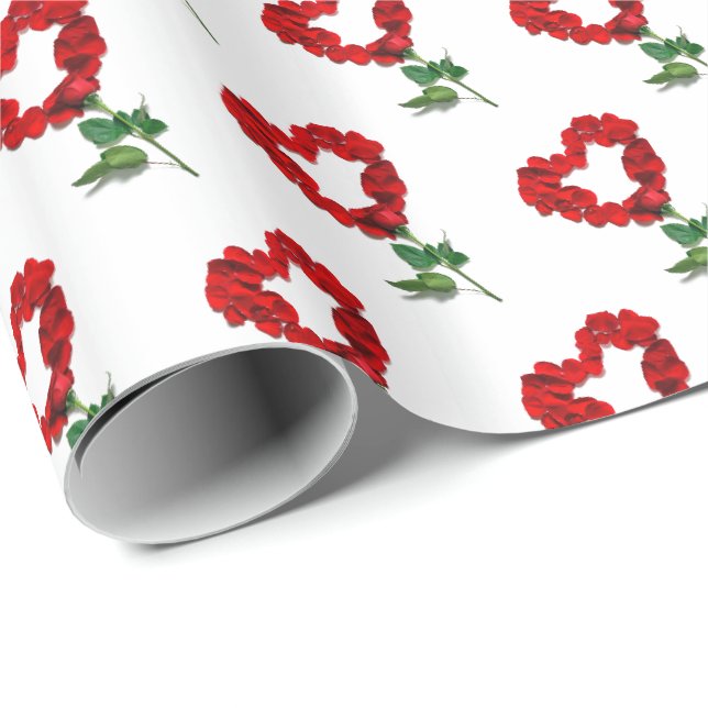 Alla hjärtans dag Rosbladspapper Presentpapper (Rullad Hörn)