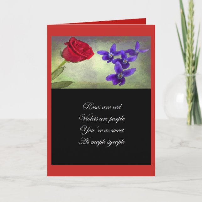 Alla hjärtans dag - Rosor är röda, violer är lila Kort (Framsida)