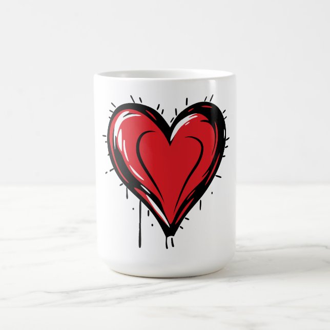 alla hjärtans dag - Rött hjärta -  Kaffemugg (Center)