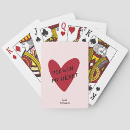 Alla hjärtans dag - rött hjärta på rosa bg casinokort