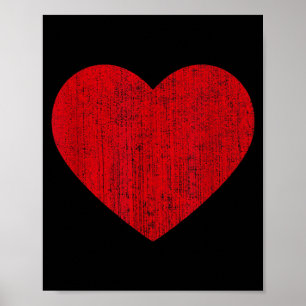Alla hjärtans dag Rött hjärta Print Vintage Grafis Poster