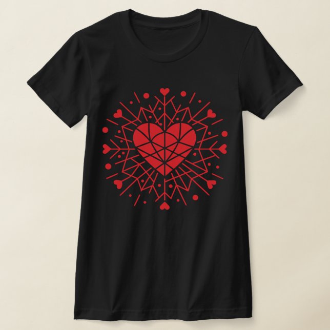Alla hjärtans dag - Rött hjärta -  T Shirt (Laydown)