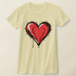 alla hjärtans dag - Rött Hjärta T Shirt