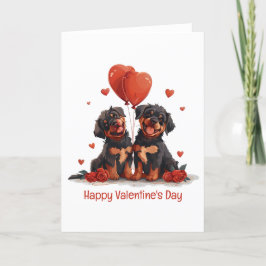 Alla hjärtans dag Rottweiler Hundar Helgkort