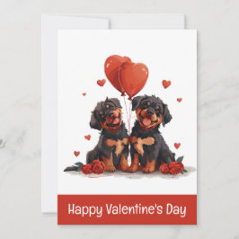 Alla hjärtans dag Rottweiler Hundar Julkort