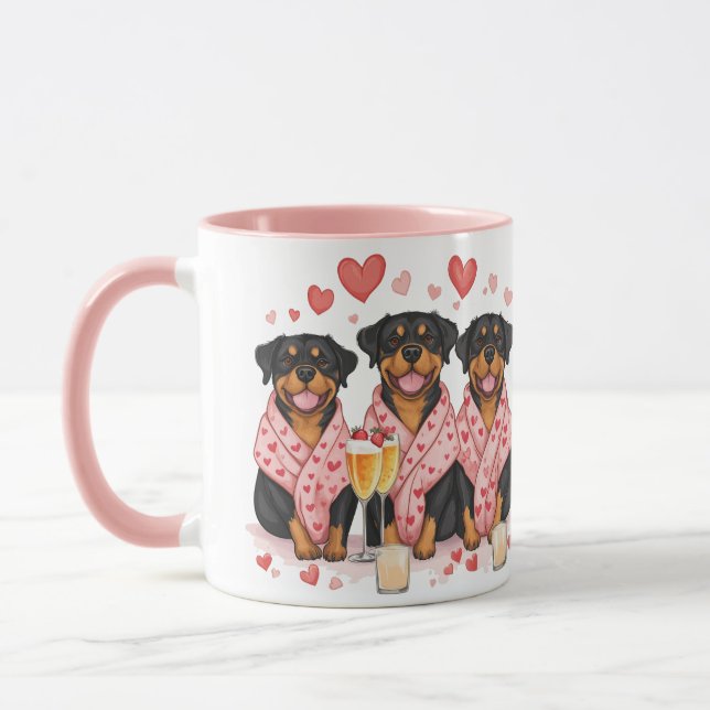 Alla hjärtans dag Rottweiler Hundar Mugg (Vänster)