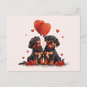 Alla hjärtans dag Rottweiler Hundar Vykort