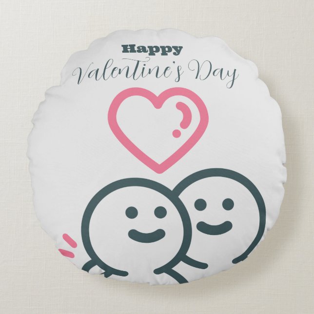 Alla hjärtans dag rund kudde (Framsidan)